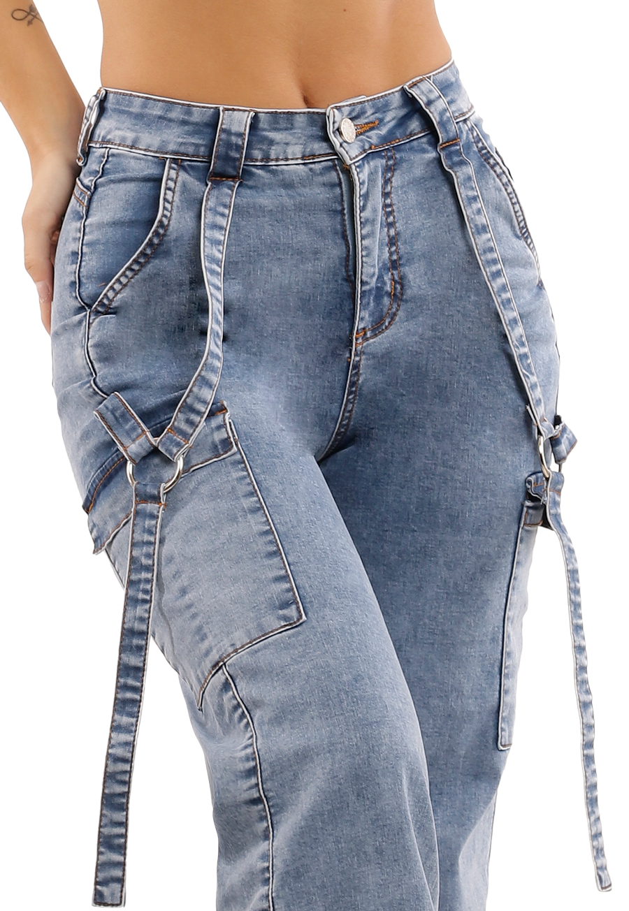 Jeans Mujer Celeste Cargo JE3627C-2