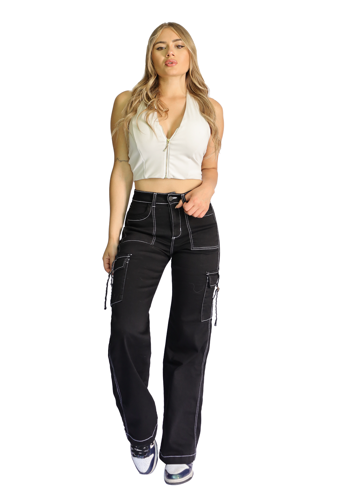 Jeans Cargo Negro Mujer JE3978N-0