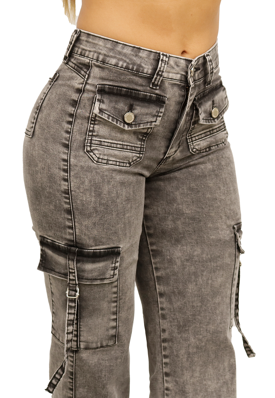 JEANS CARGO NEGRO MUJER JE3743GC-2