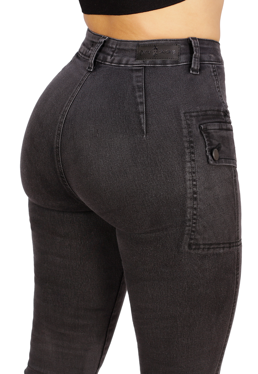 JEANS CARGO NEGRO MUJER JE3318N-3