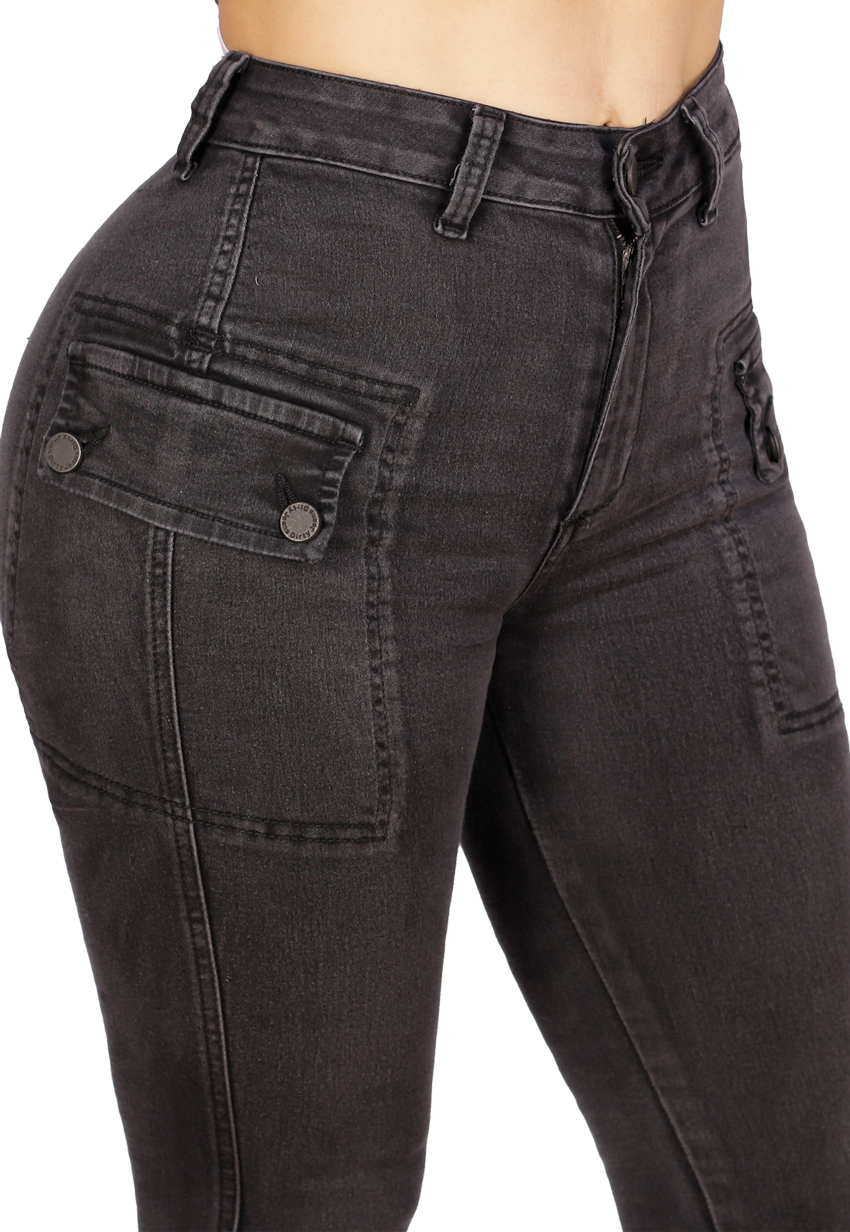 JEANS CARGO NEGRO MUJER JE3318N-4