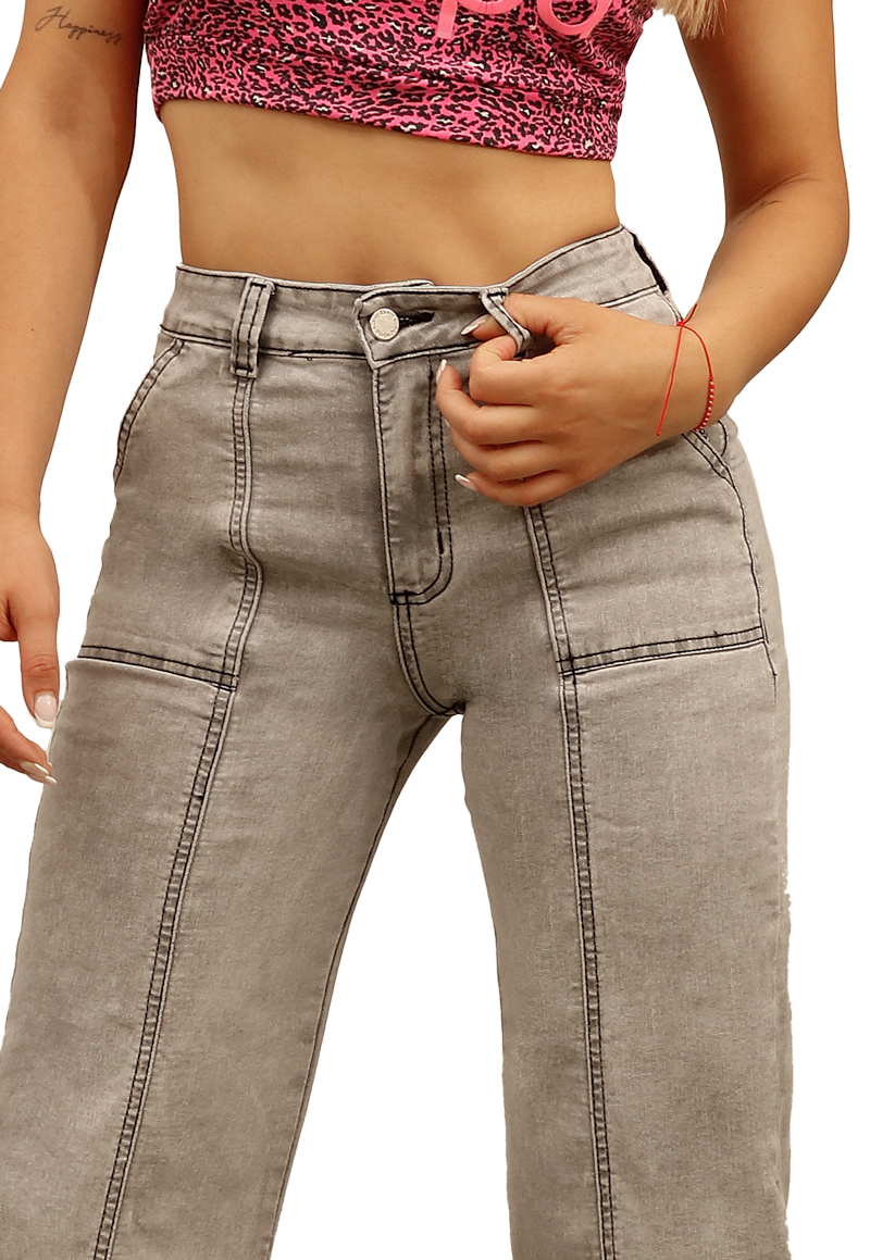 JEANS GRIS RECTO MUJER JE3903G-2