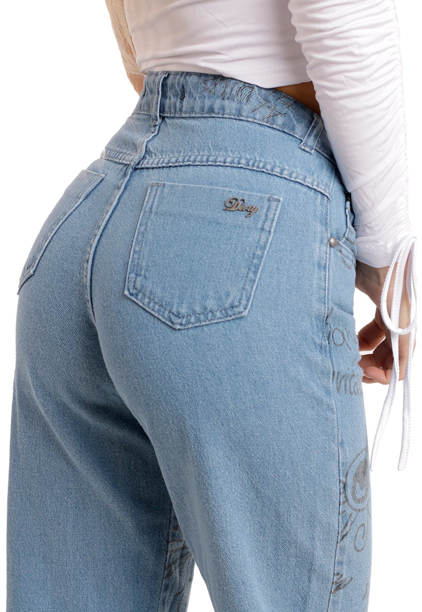 JEANS MOM CELESTE ESTAMPADO JE3032A-3