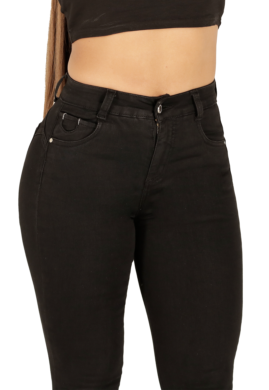 Jeans Skinny Negro Mujer-2