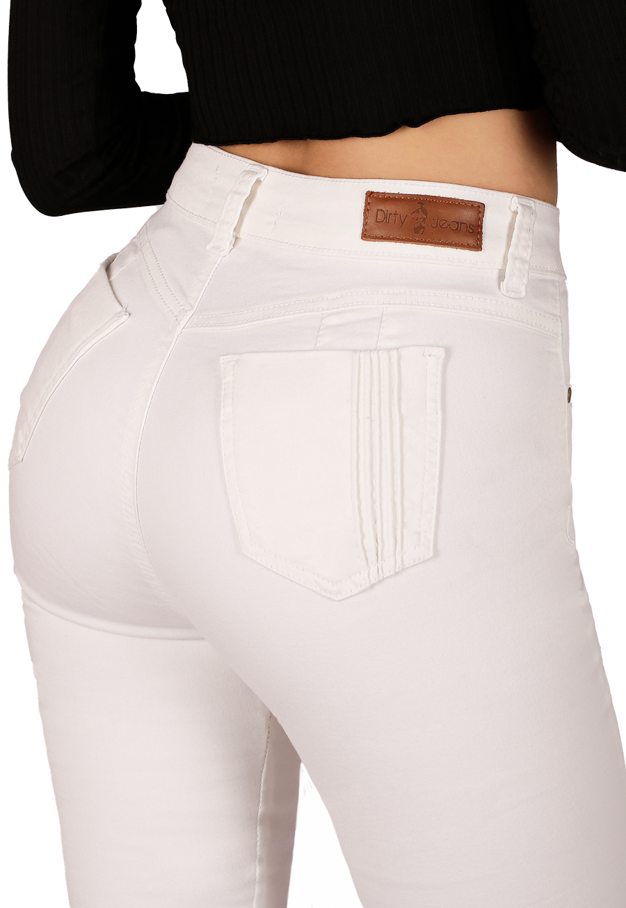 Jeans Blanco Pitillo Mujer-3