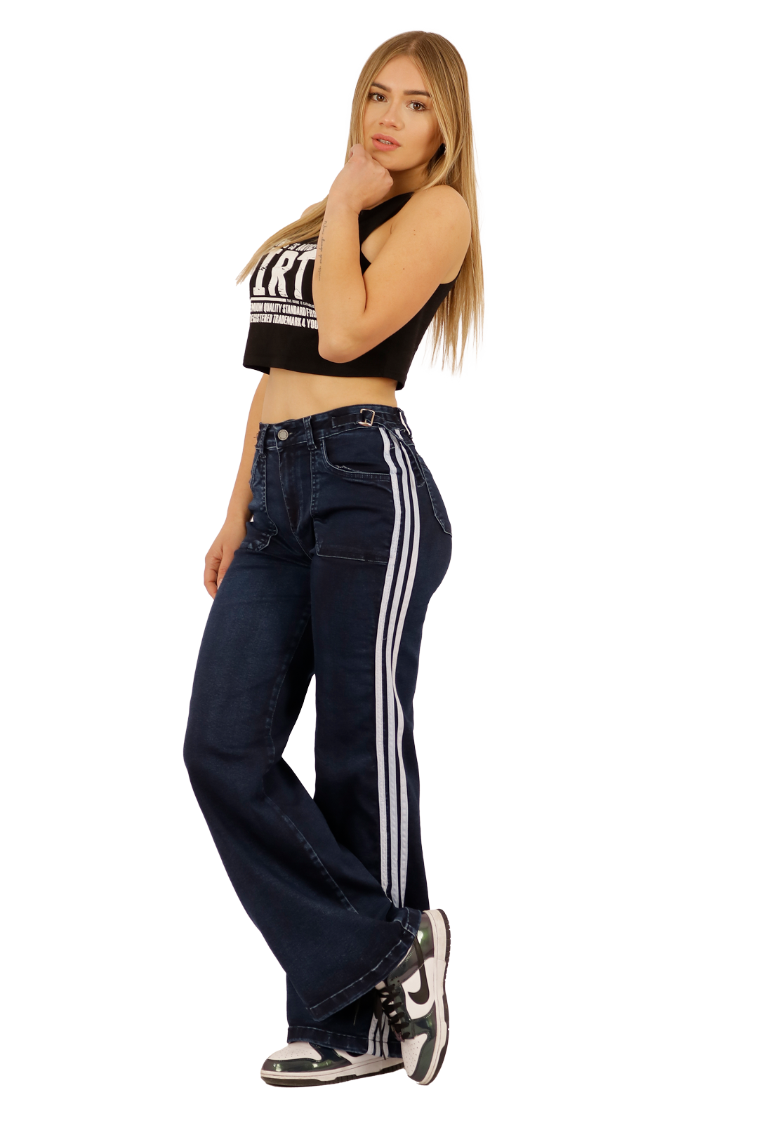 JEANS RECTO ANCHO AZUL MUJER JE3712A-0