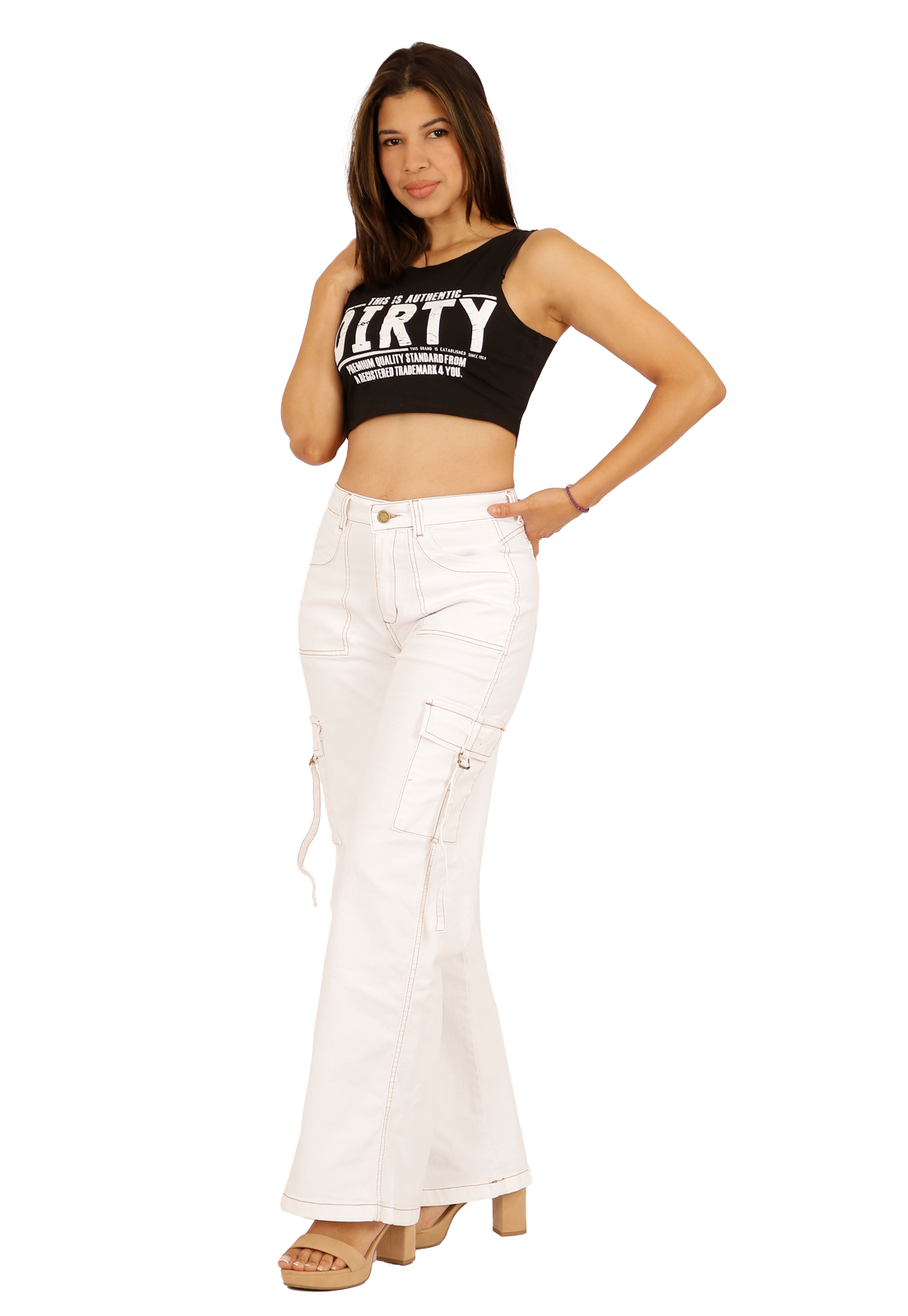 JEANS BLANCO CARGO MUJER JE3278BB-0