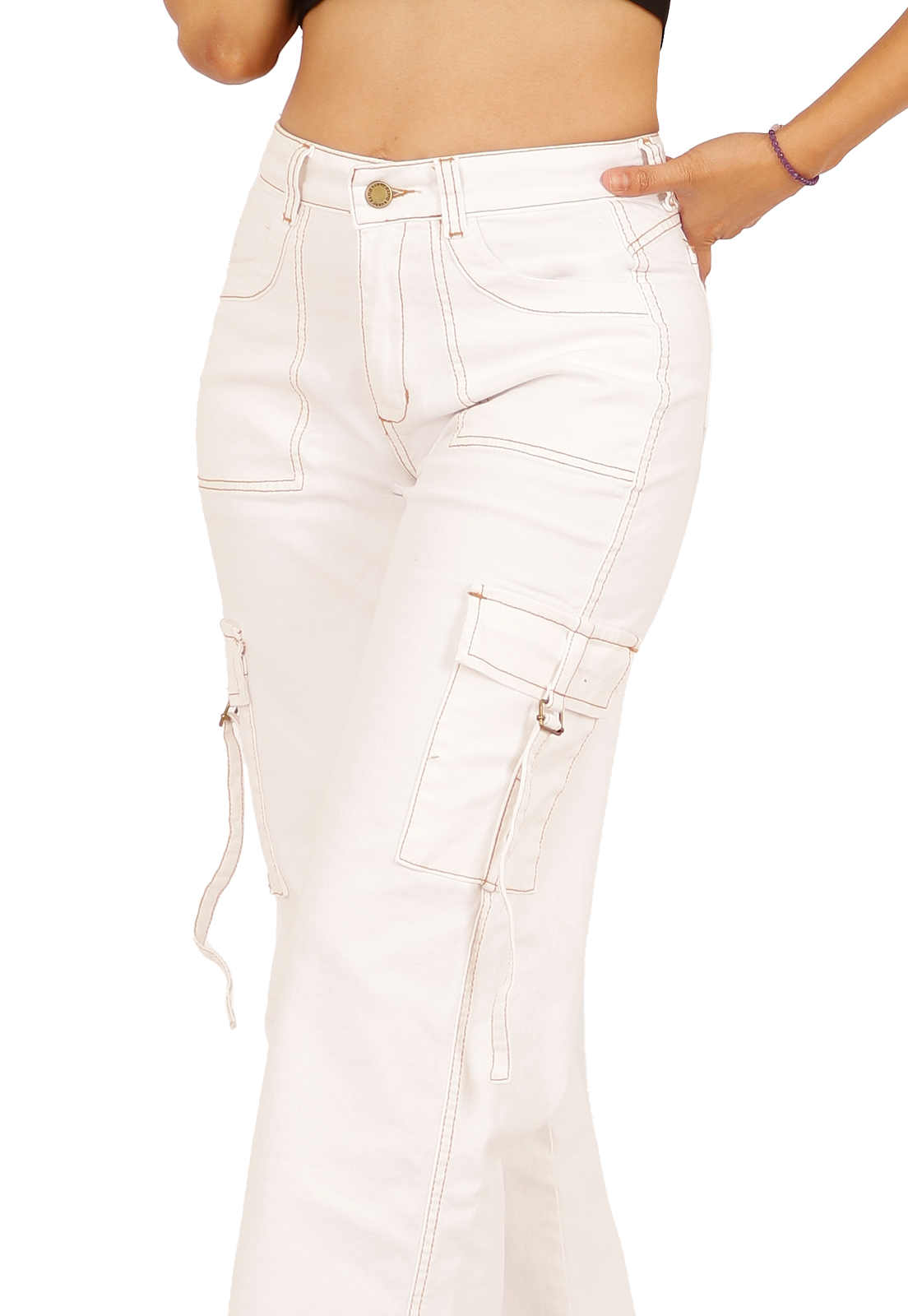 JEANS BLANCO CARGO MUJER JE3278BB-2