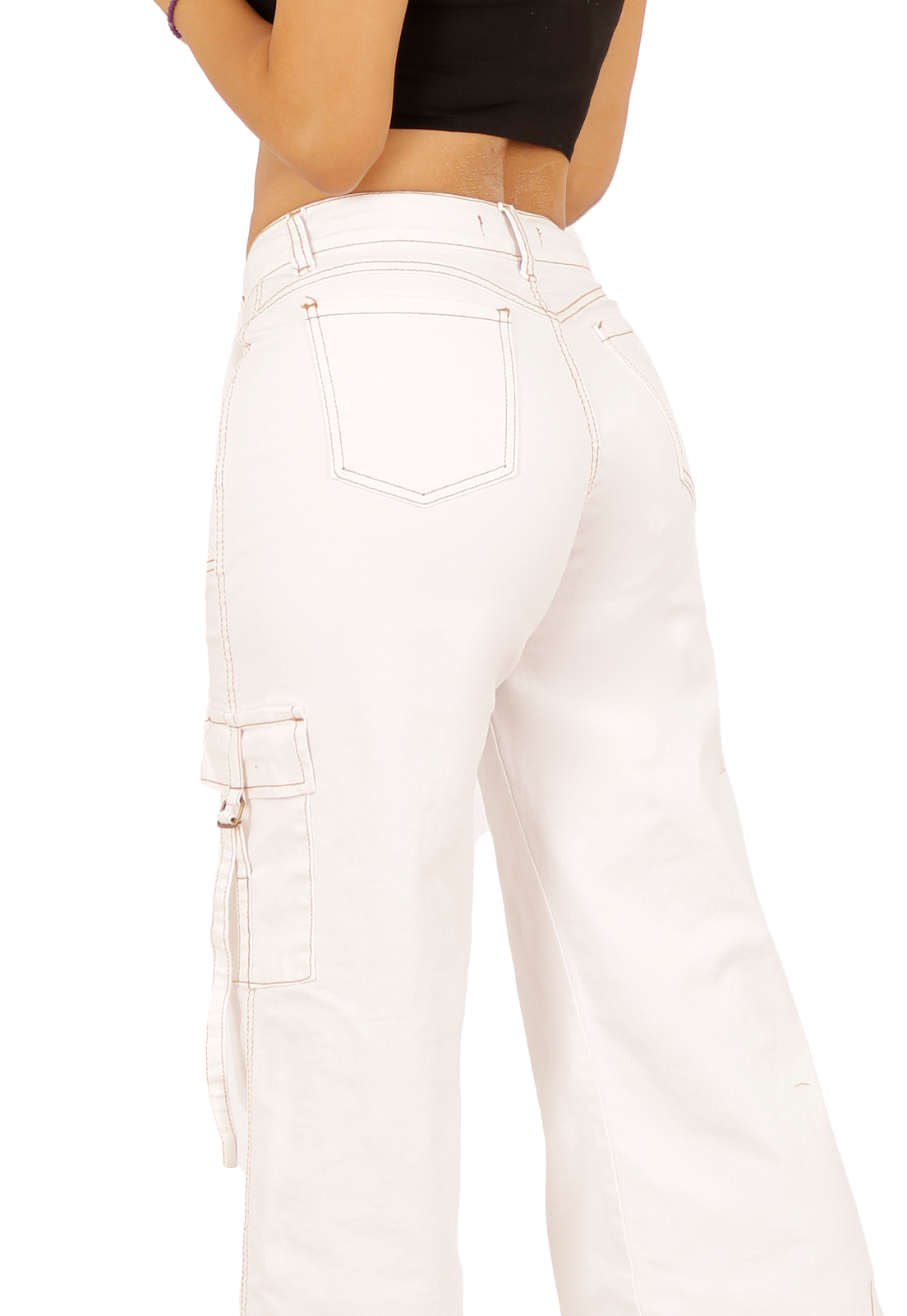 JEANS BLANCO CARGO MUJER JE3278BB-3
