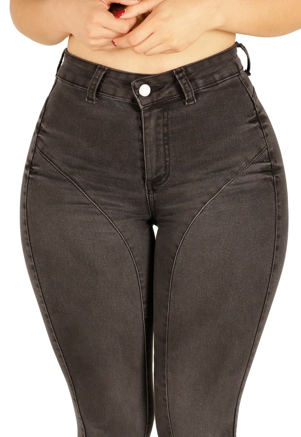 Jeans Skinny Gris Medio Mujer Dirty-2