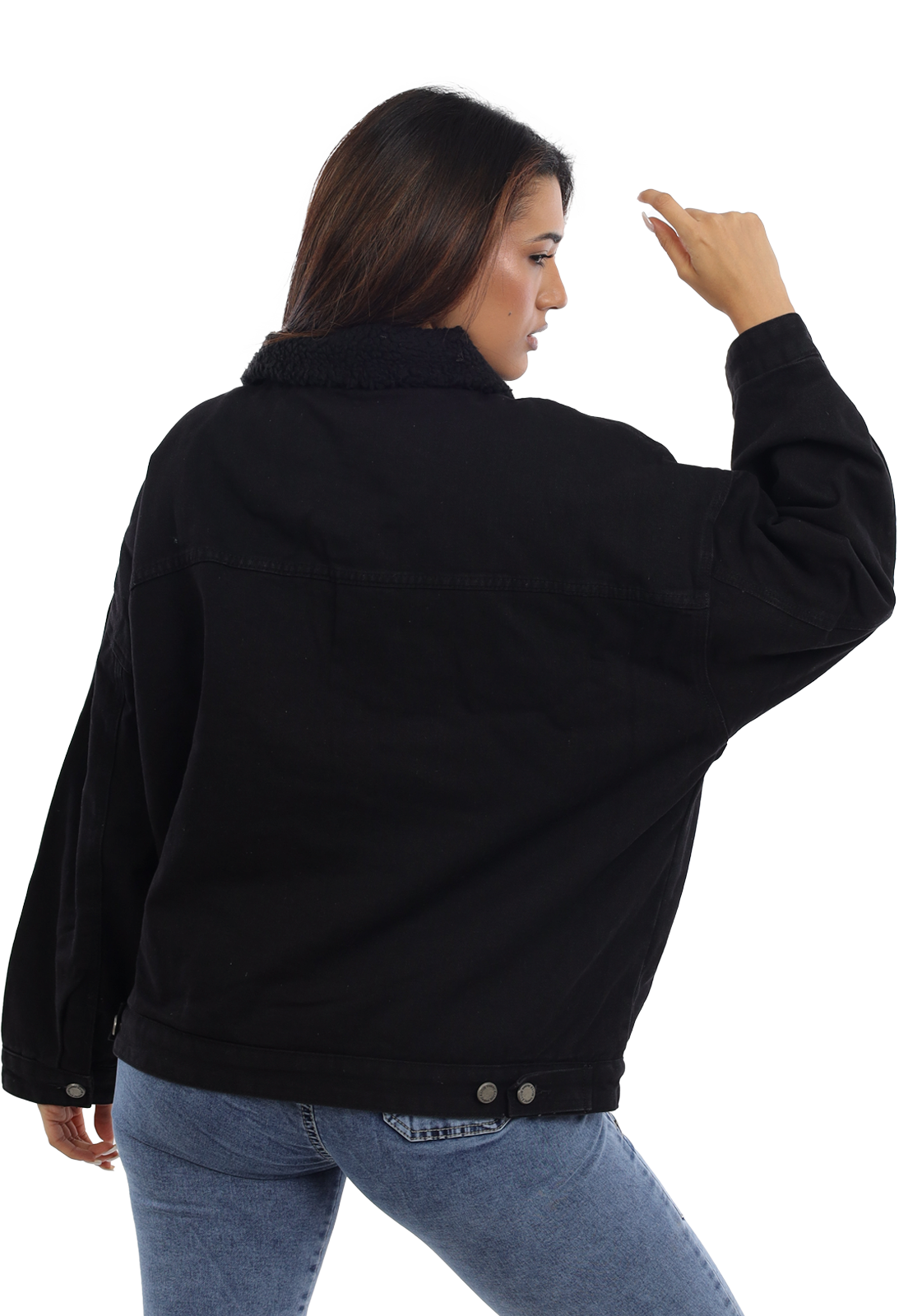 CHAQUETA MUJER ECO CUERO Y CHIPORRO CH3602N-1