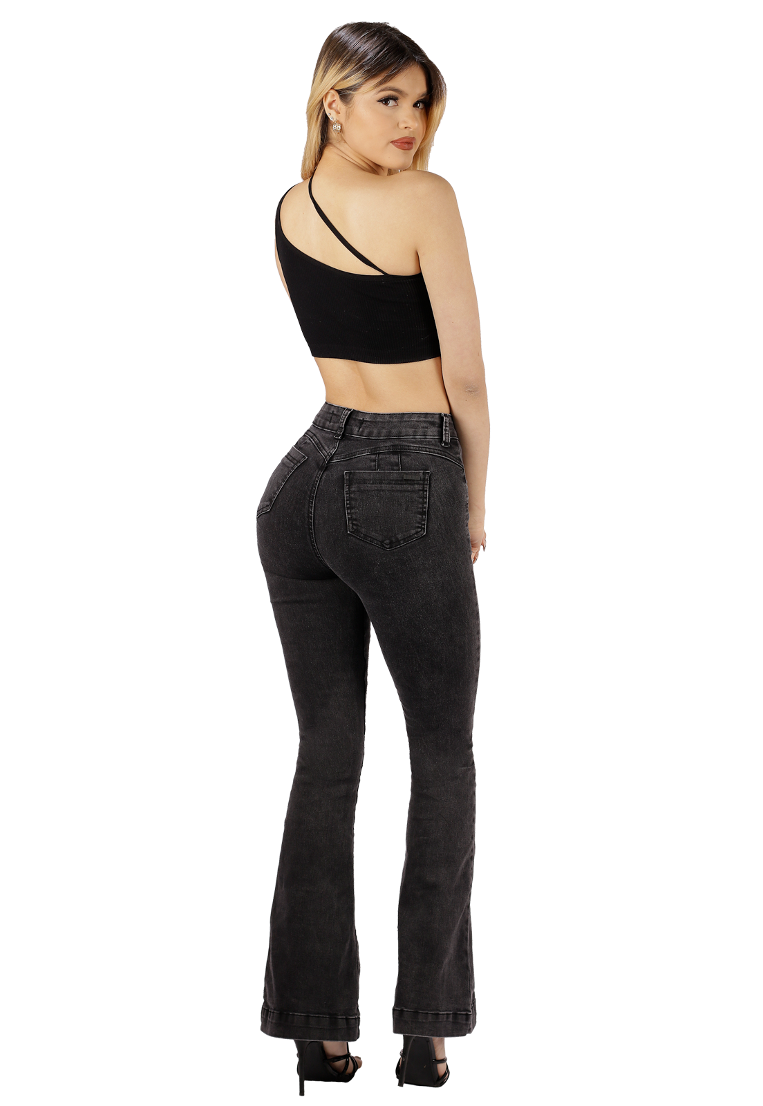 JEANS NEGRO FLARE MUJER JE3215N-1