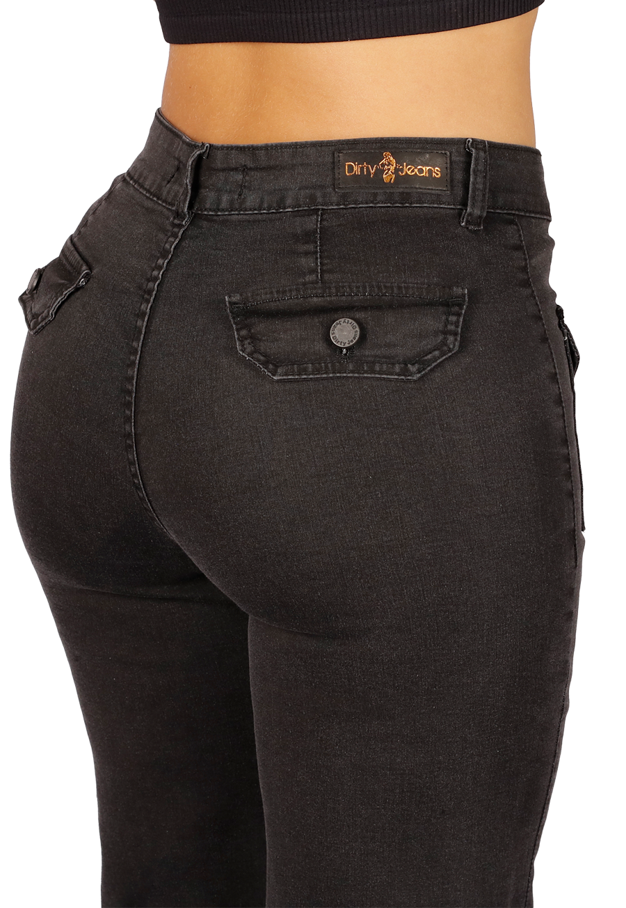 JEANS NEGRO ELASTICADO MOM MUJER JE3517N-4
