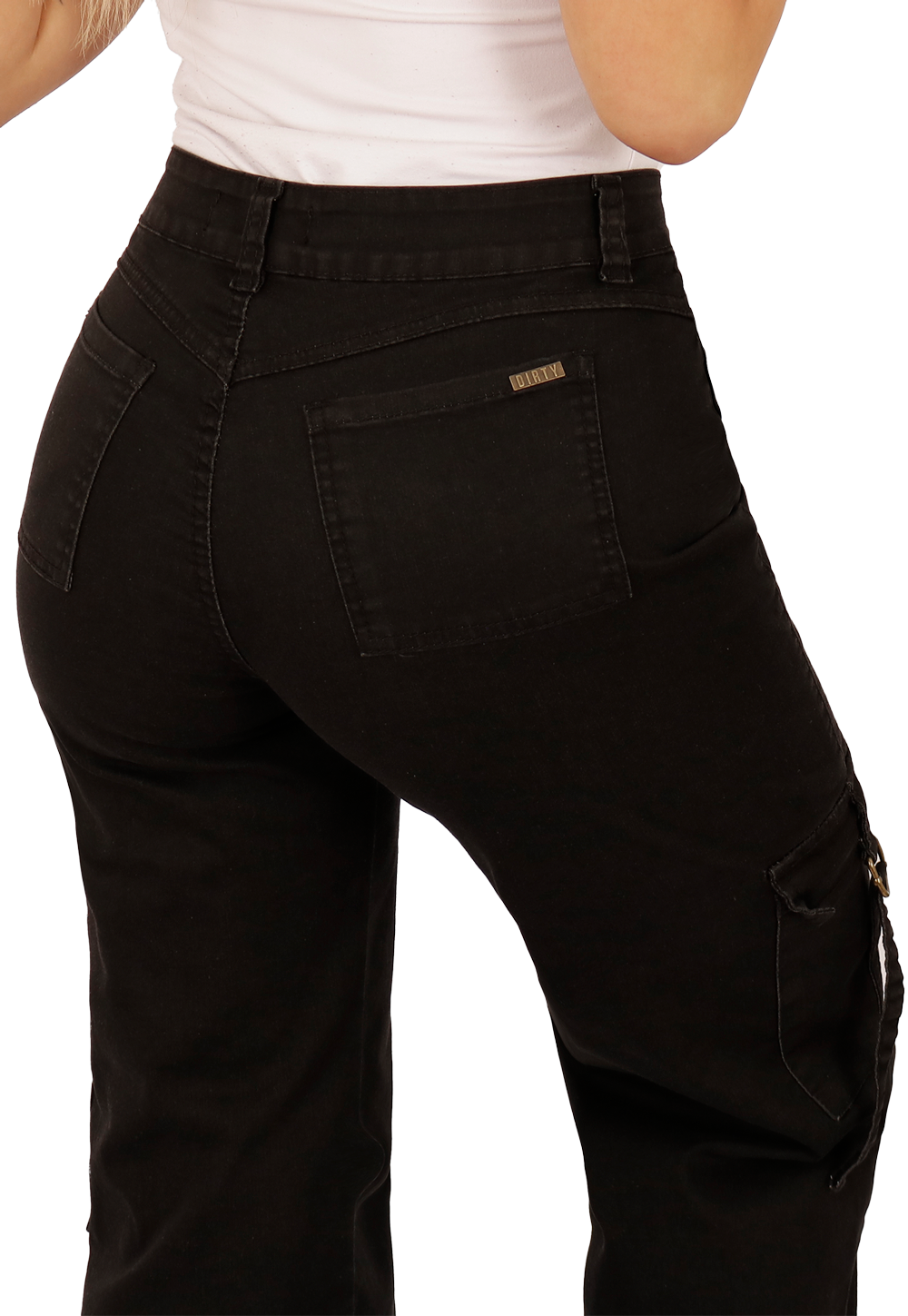 JEANS CARGO NEGRO MUJER JE3743N-3
