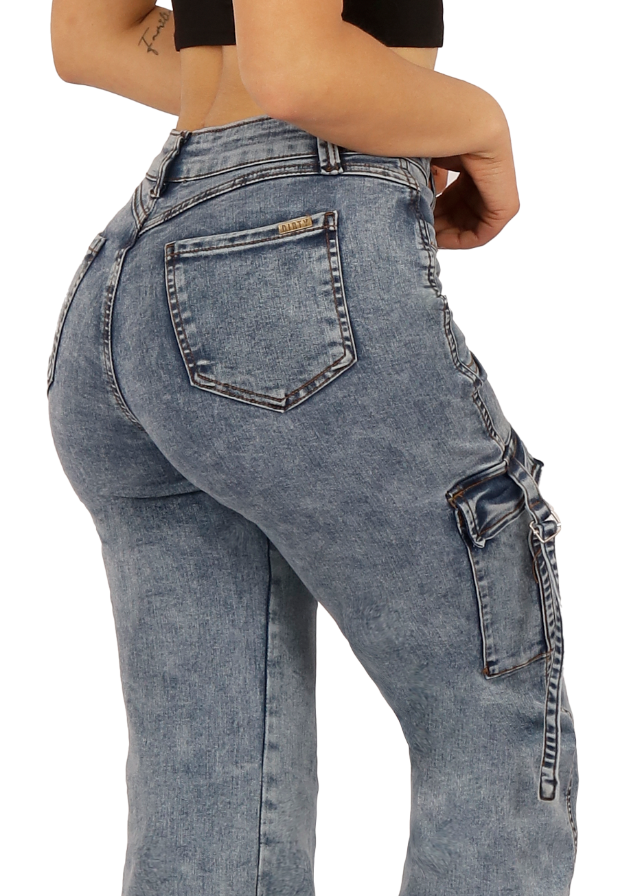 JEANS CARGO NEGRO MUJER JE3278C/2-3