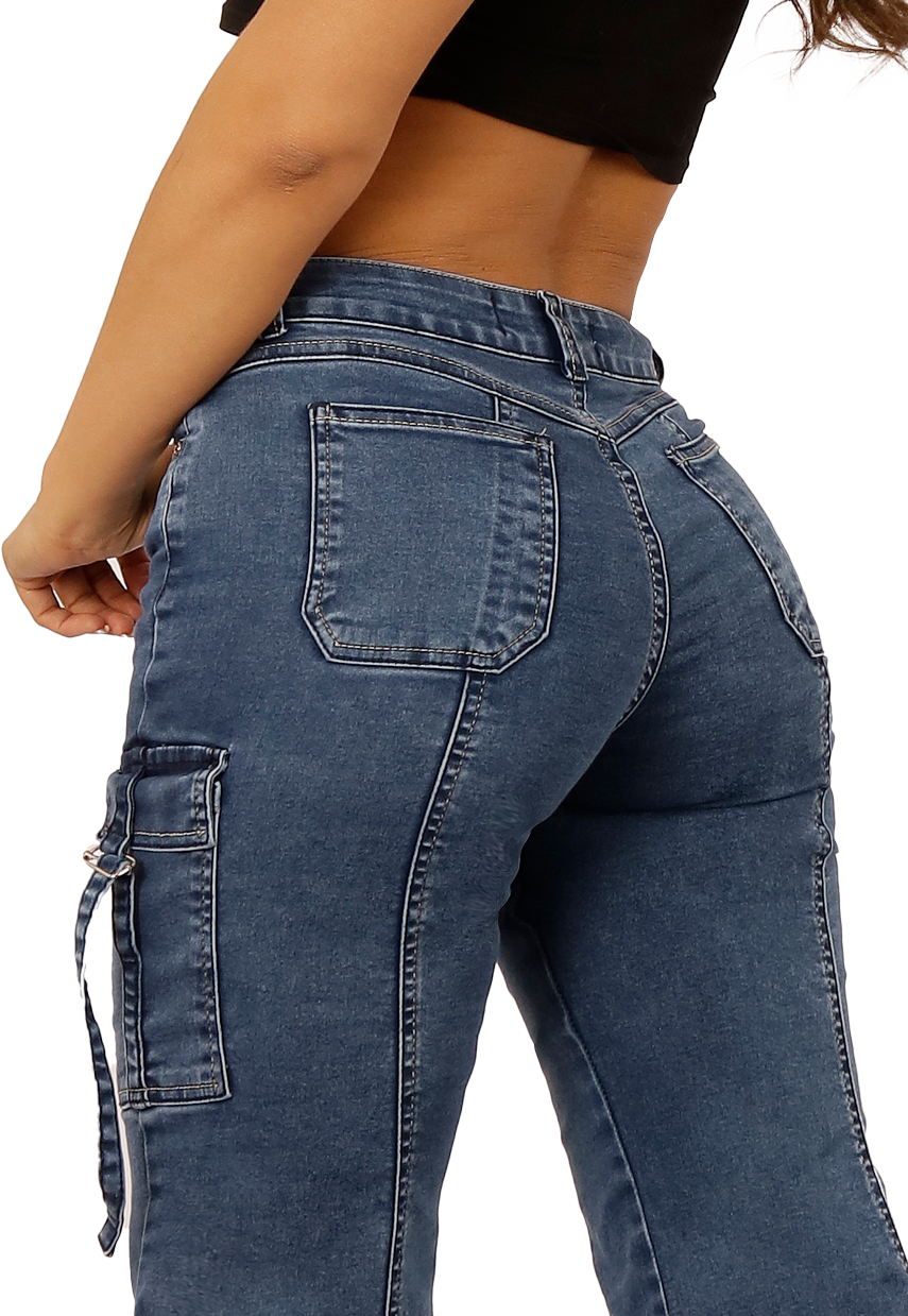 JEANS CARGO CELESTE MUJER JE3709C-3