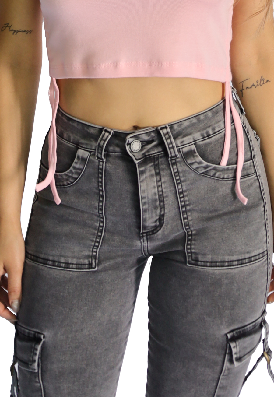 JEANS CARGO GRIS MUJER JE3521GC-2