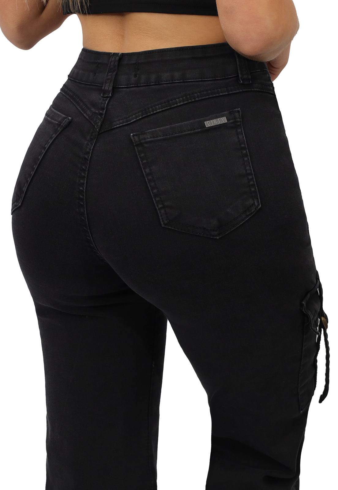 Jeans Cargo Gris Mujer Dirty JE3978G-3