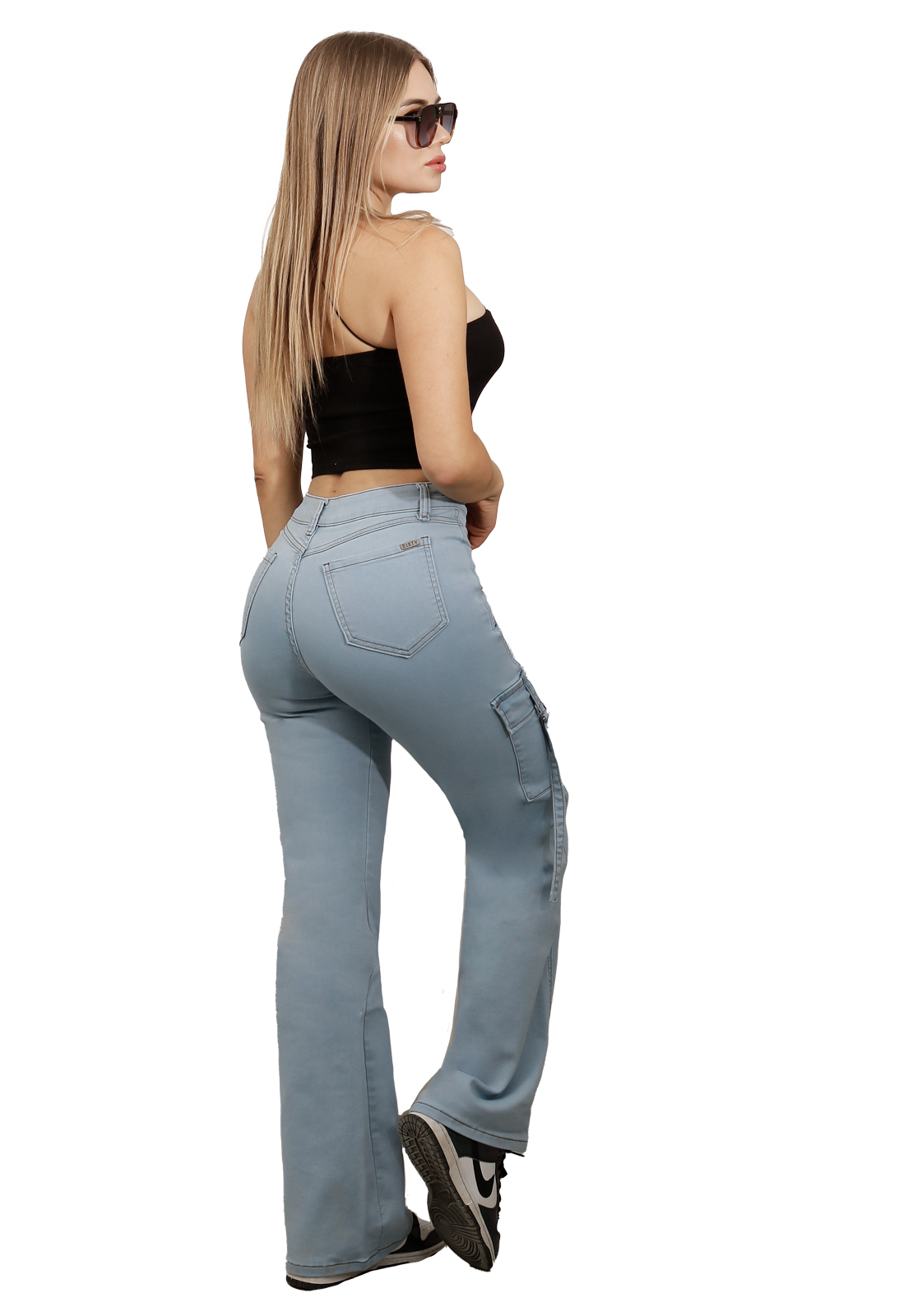 JEANS CARGO CELESTE MUJER  JE3278C2B-1