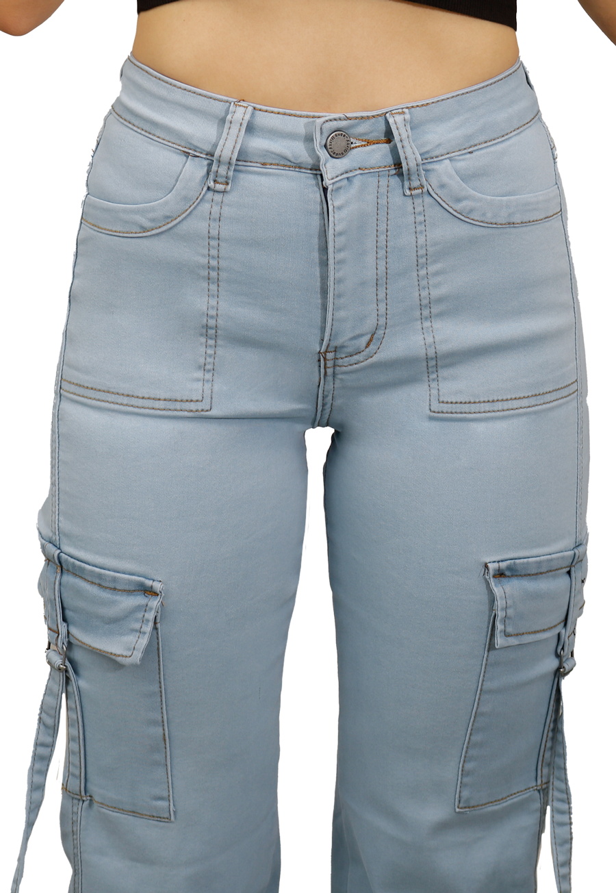 JEANS CARGO CELESTE MUJER  JE3278C2B-2