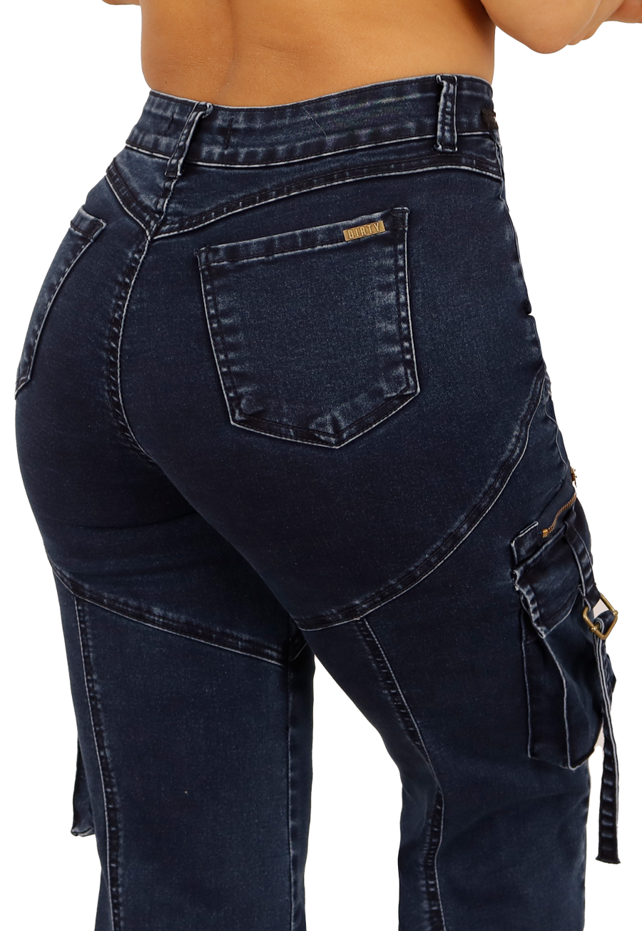 JEANS CARGO AZUL MUJER JE3711A-3