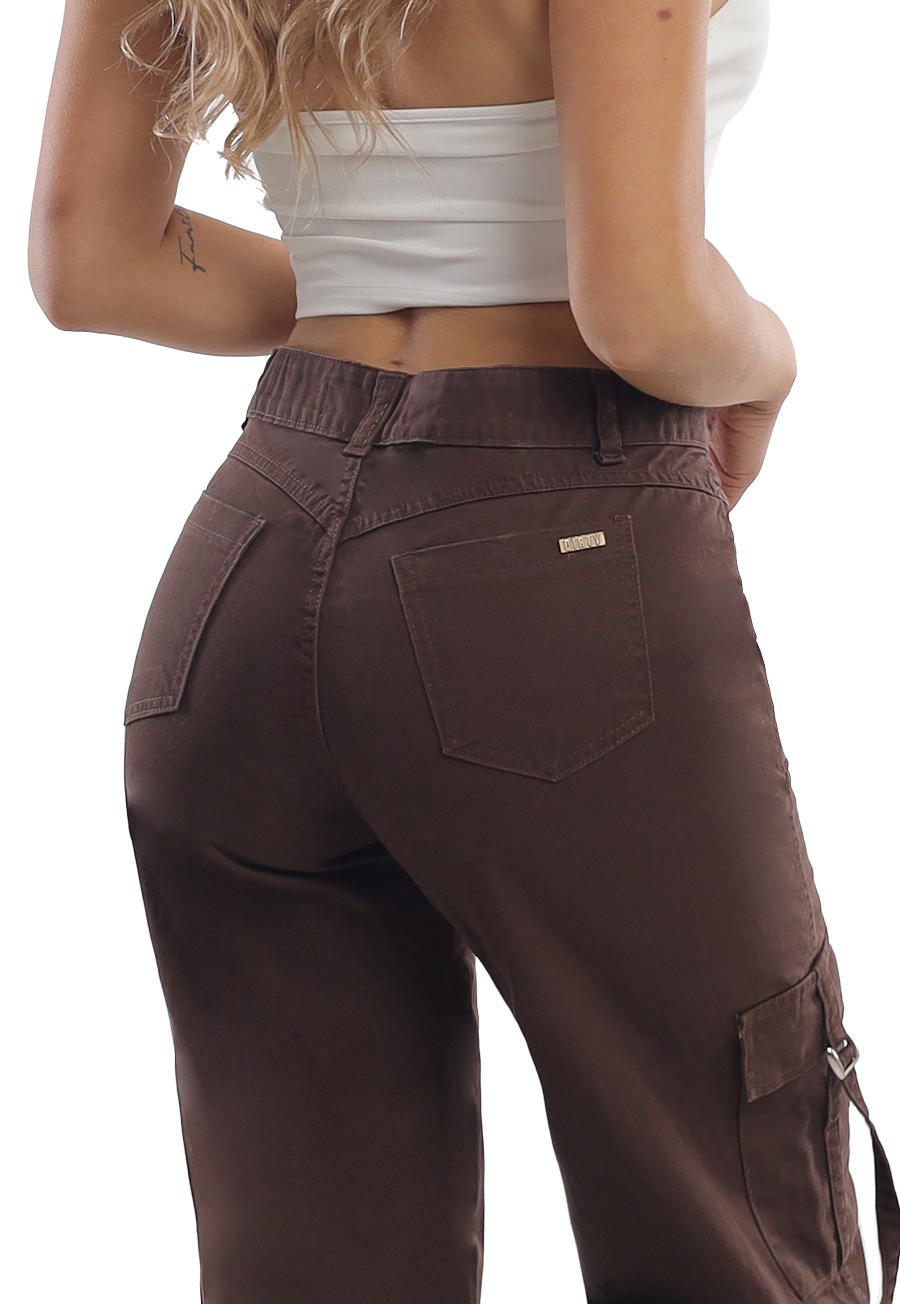 JEANS MUJER CARGO CAFE JE3278CA-3