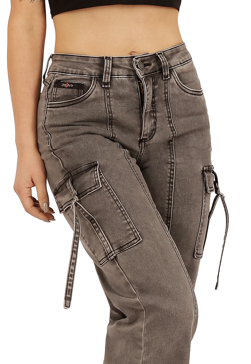 JEANS CARGO GRIS MUJER JE3709G-4