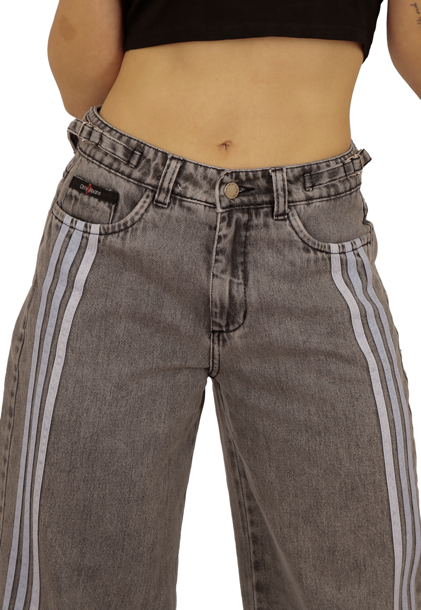 JEANS RECTO ANCHO GRIS MUJER JE3722G-2