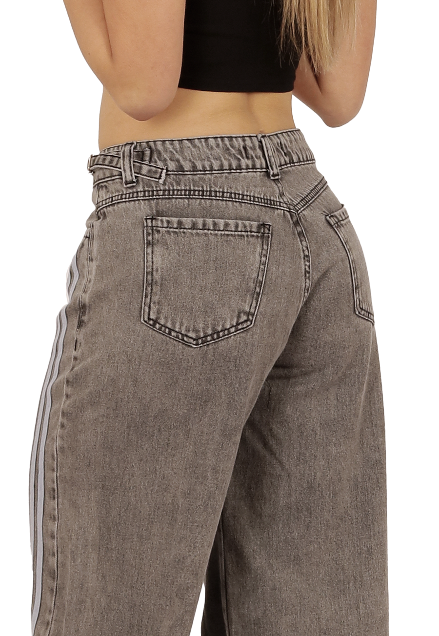 JEANS RECTO ANCHO GRIS MUJER JE3722G-3