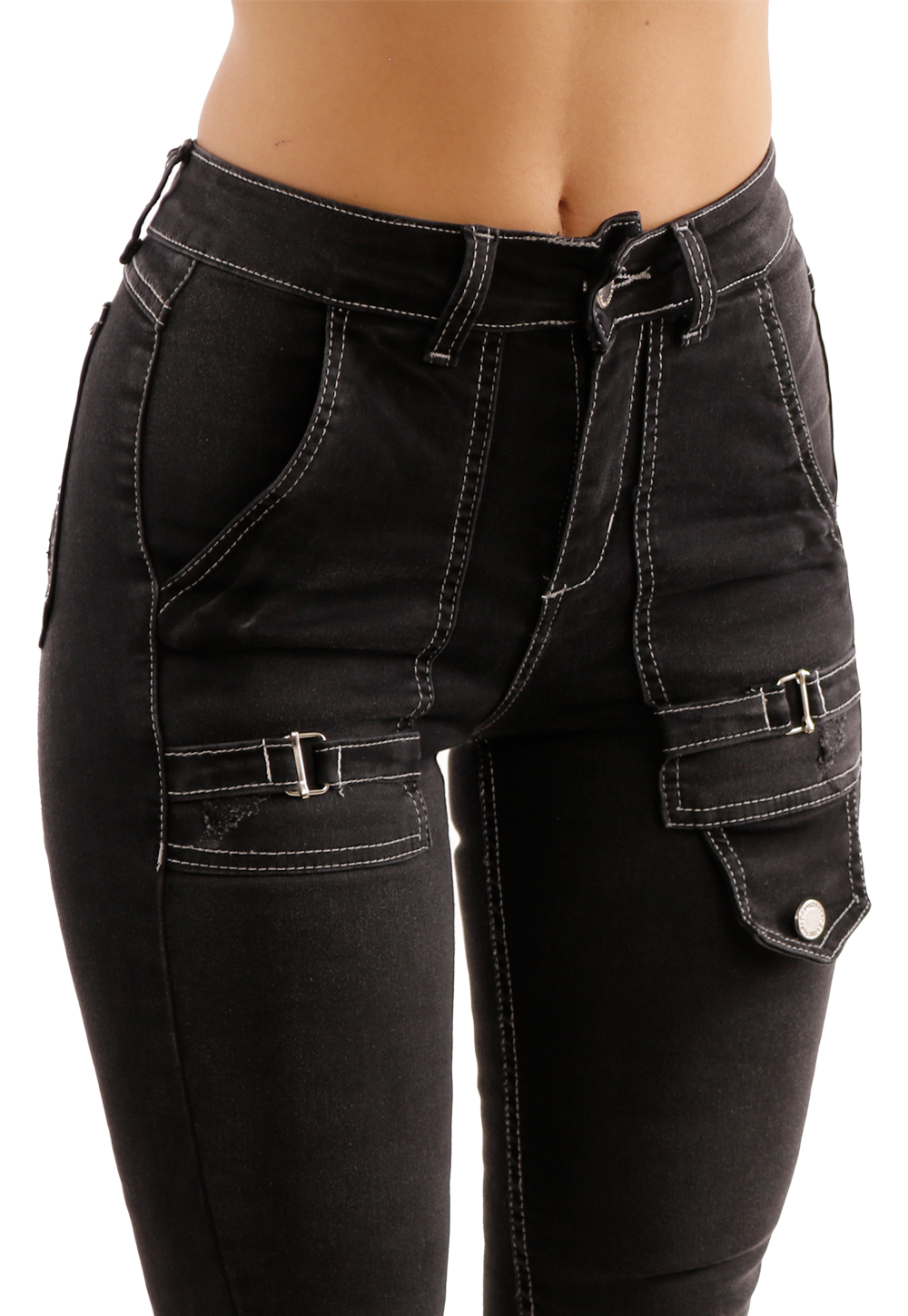 Jeans Skinny Negro Mujer Dirty-2