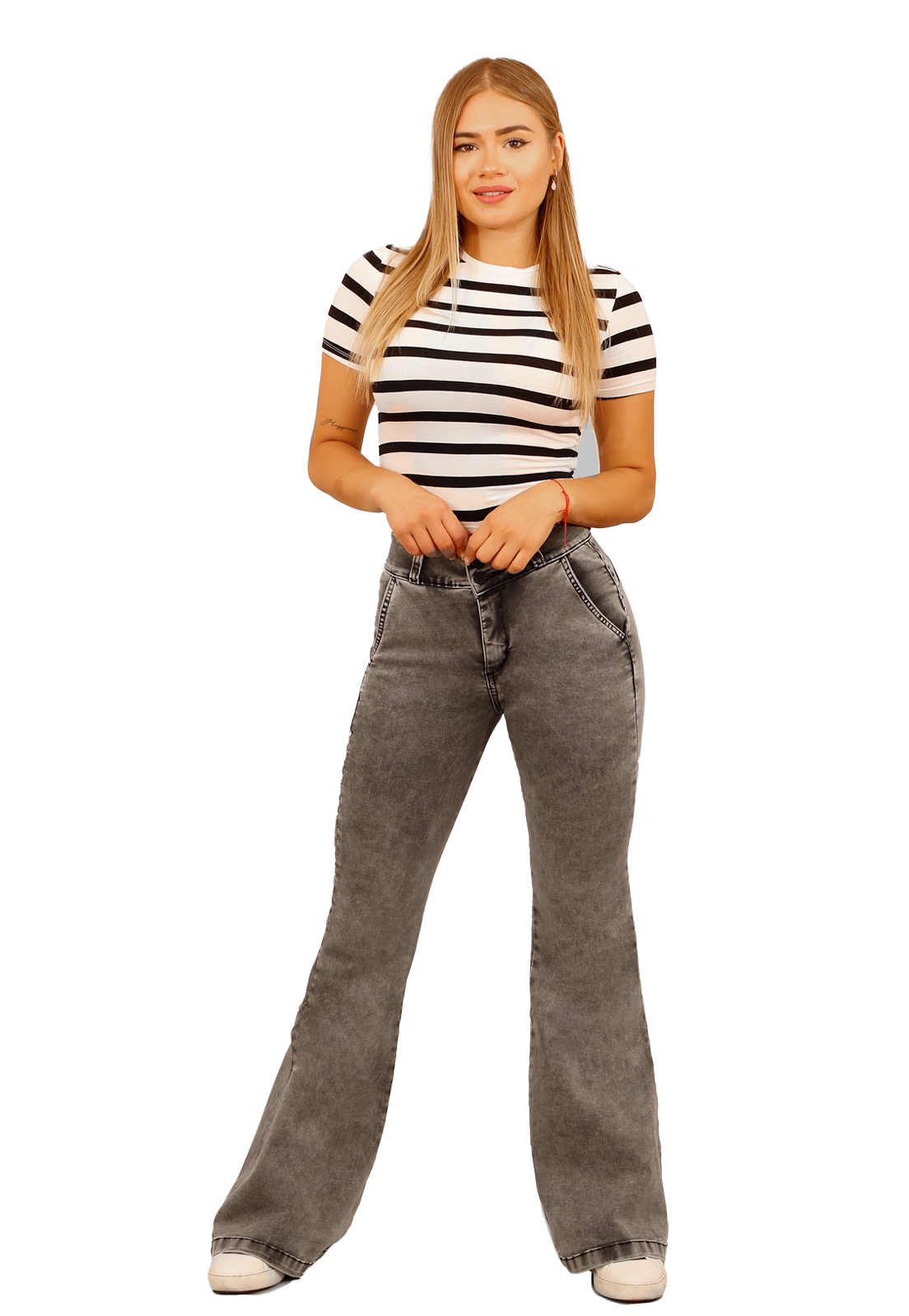JEANS FLARE GRIS CLARO MUJER JE3818GC-1