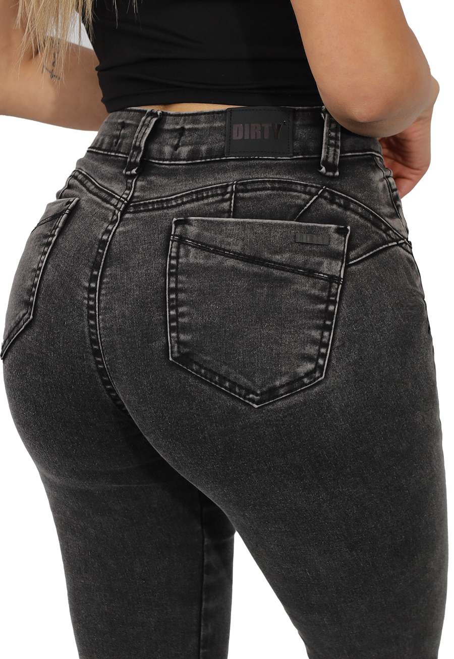 Jeans Flare Gris Mujer Dirty Jeans-3