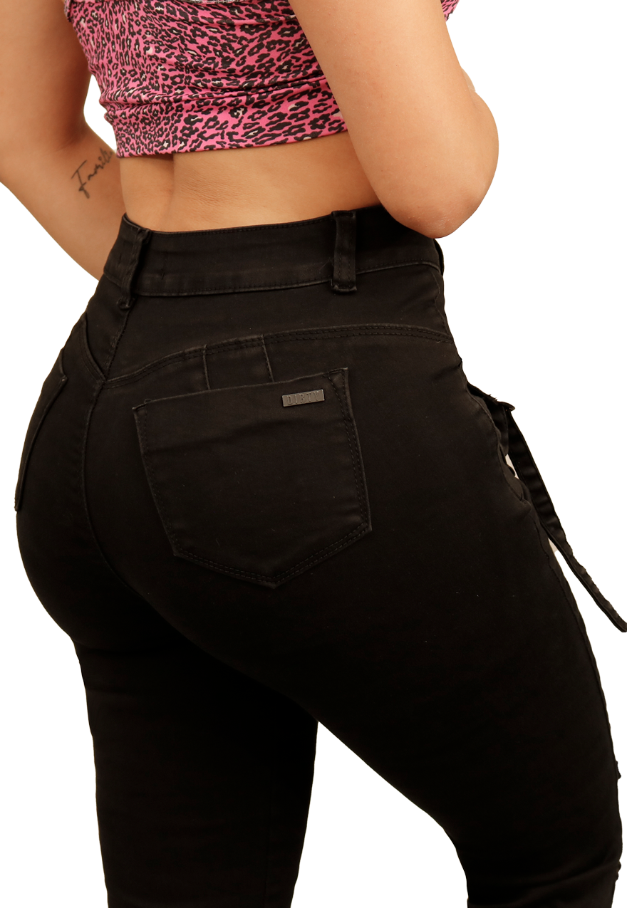 JEANS NEGRO FLARE MUJER JE3908N-3