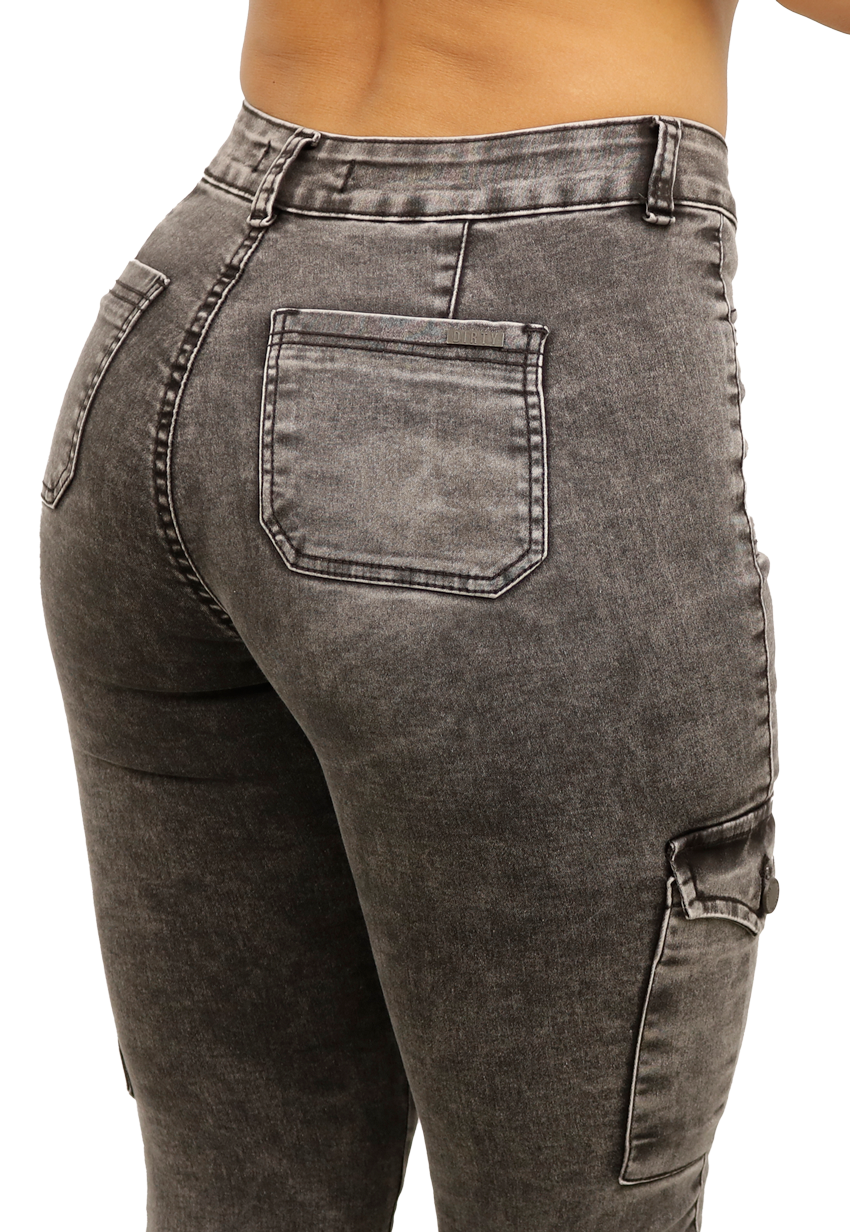 JEANS CARGO GRIS MUJER JE3707GC-3