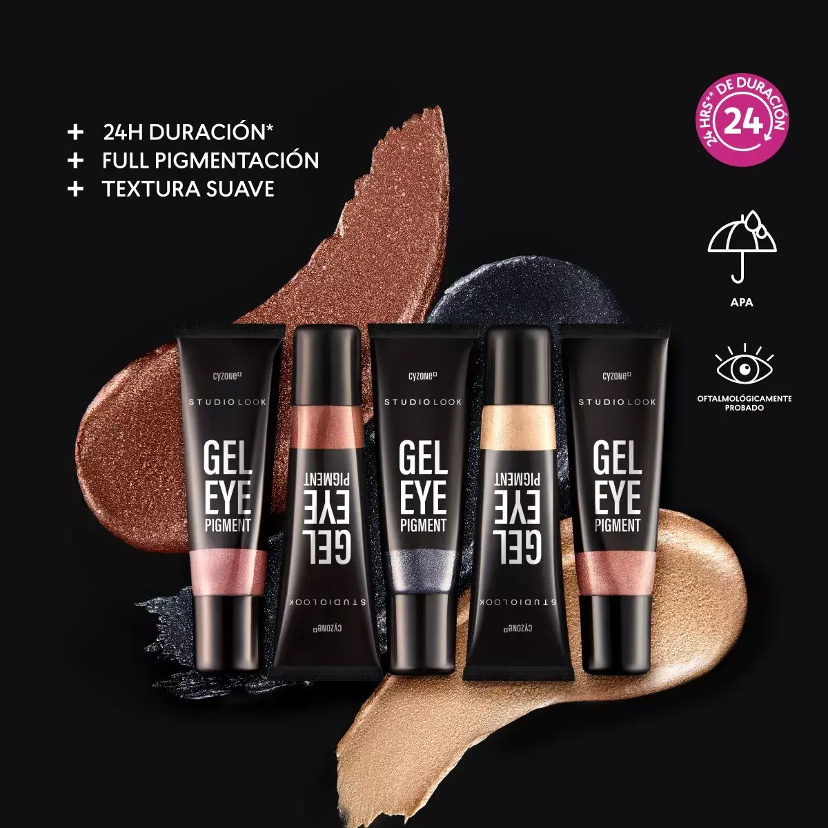 Sombra Líquida en Gel Eye Pigment Shimmer Studio Look-4