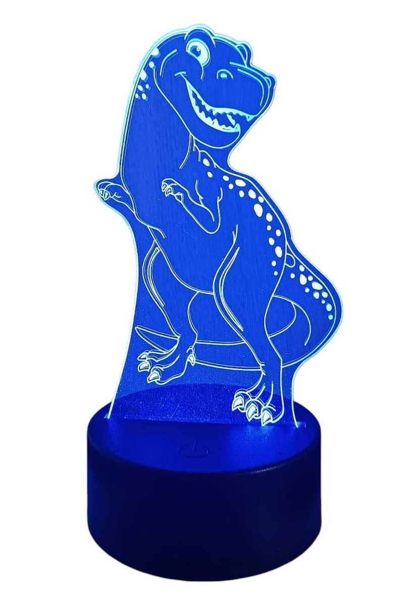 Lámpara Ilusión 3D Dino Feliz 7 Colores-2