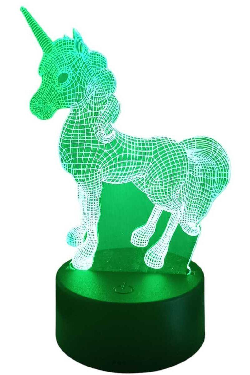 Lámpara Ilusión 3D Unicornio Mágico 7 Colores-2