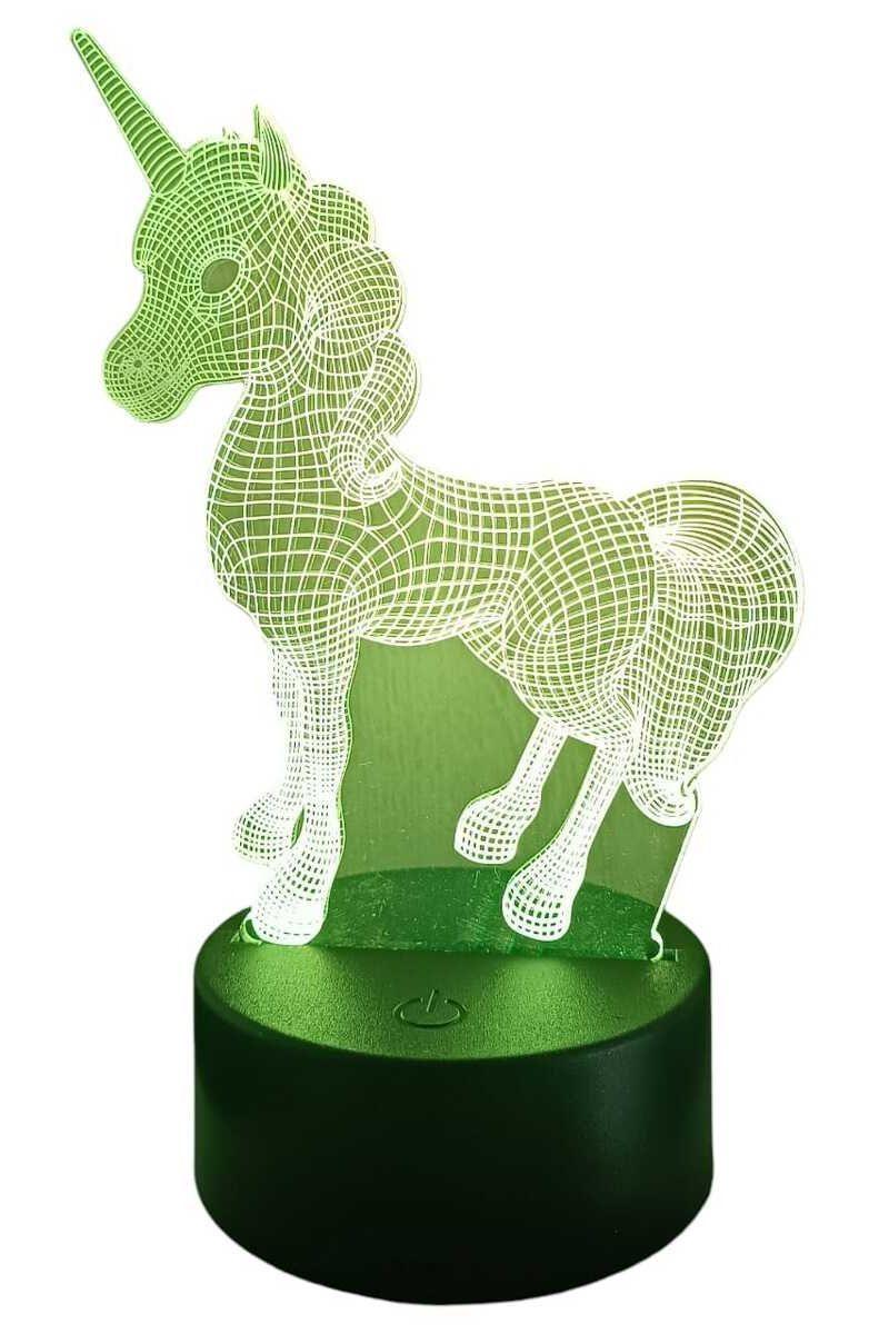 Lámpara Ilusión 3D Unicornio Mágico 7 Colores-4