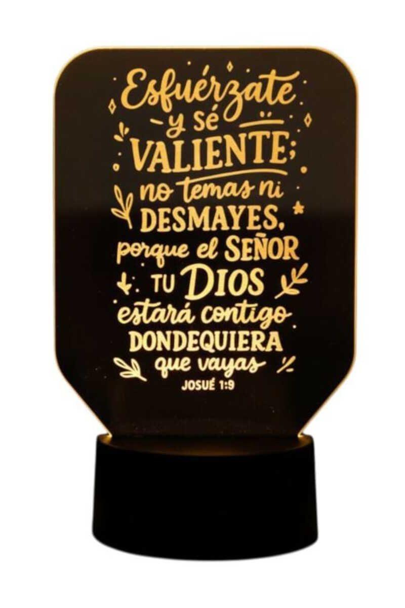 Lámpara Ilusión 3D Frase: Esfuérzate y sé valiente... 7 Colores-2