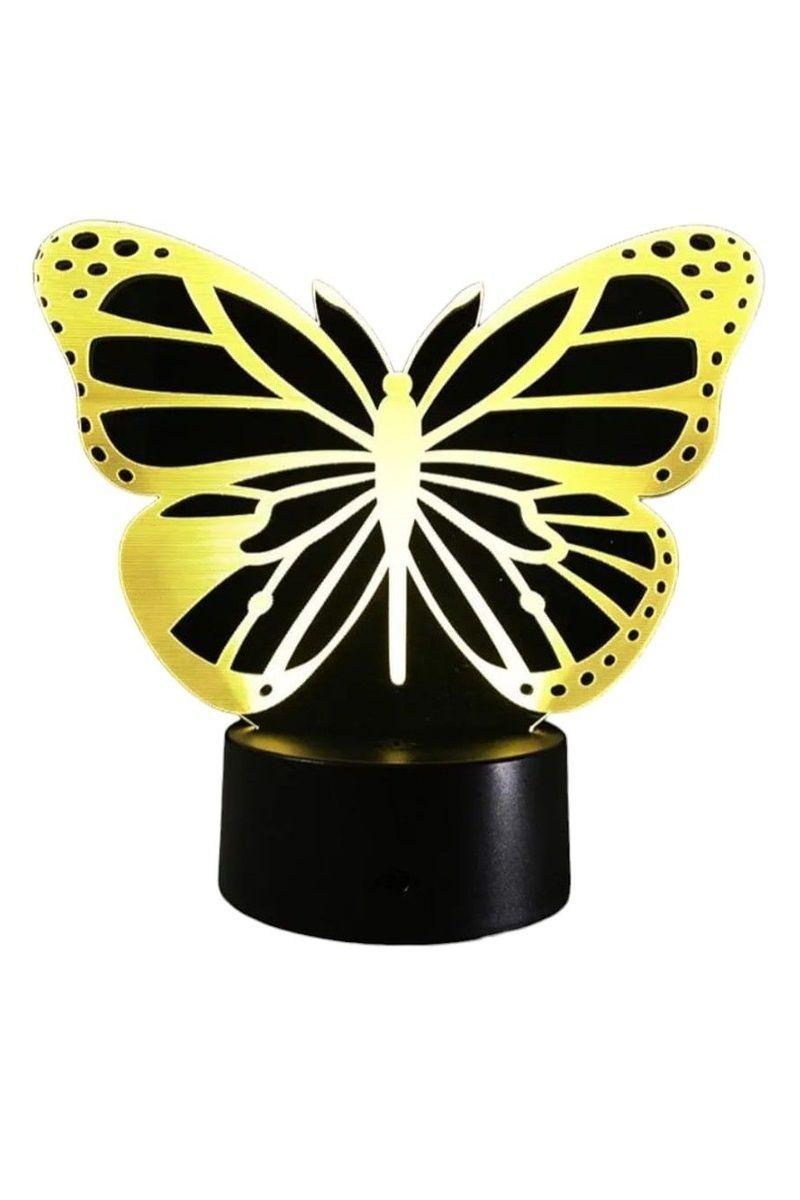 Lámpara Ilusión 3D Mariposa 7 Colores-2