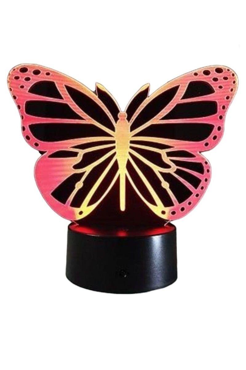 Lámpara Ilusión 3D Mariposa 7 Colores-3