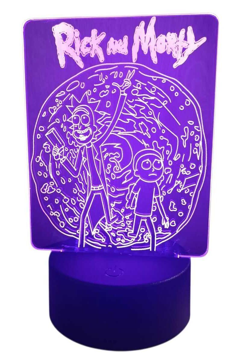 Lámpara Ilusión 3D Rick y Morty 7 Colores-2