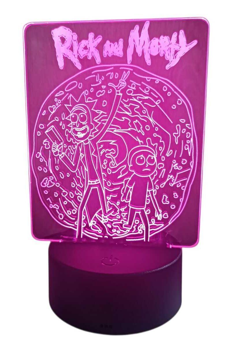 Lámpara Ilusión 3D Rick y Morty 7 Colores-3