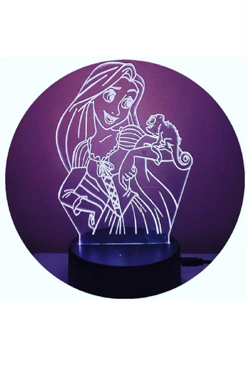 Lámpara Ilusión 3D Rapunzel 7 Colores-3