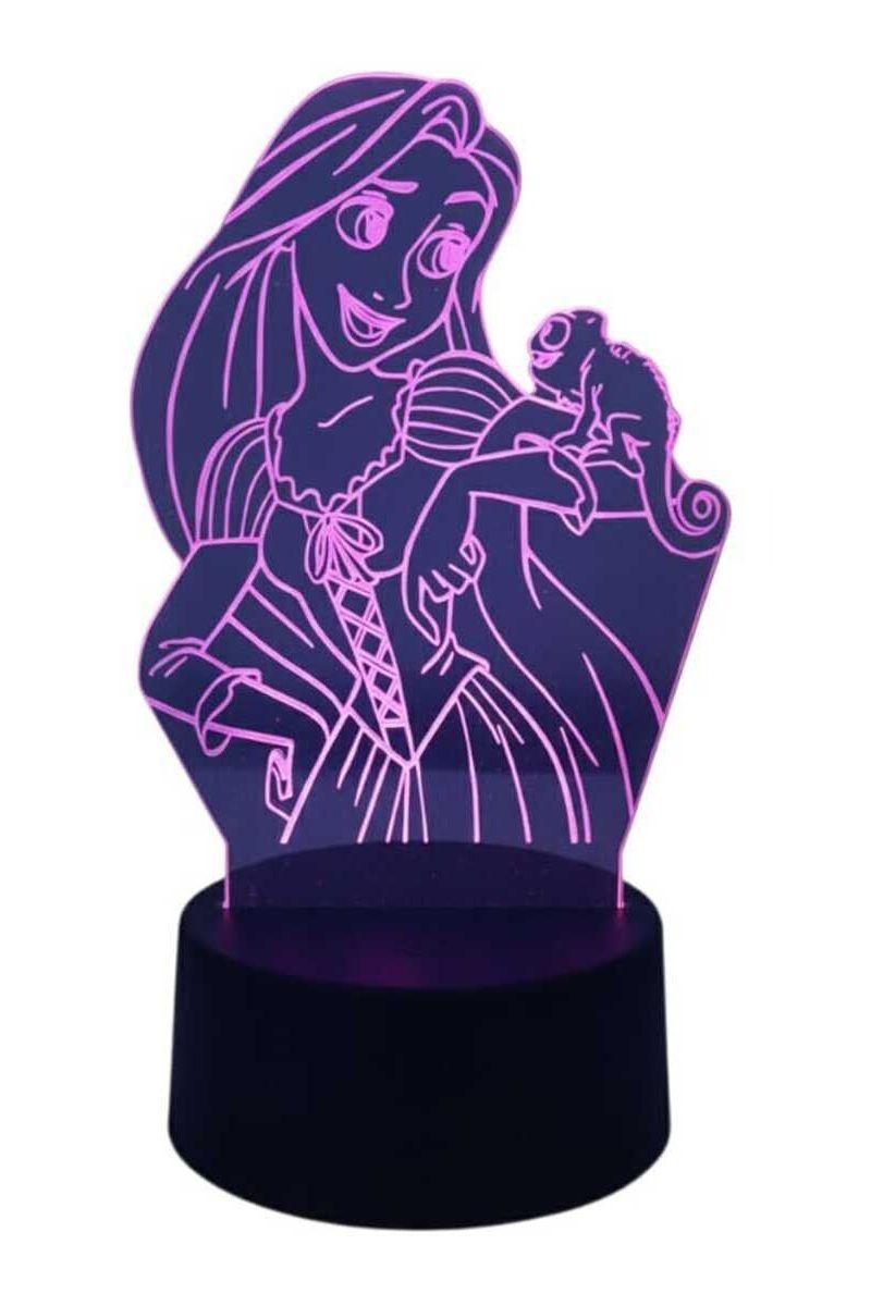 Lámpara Ilusión 3D Rapunzel 7 Colores-2