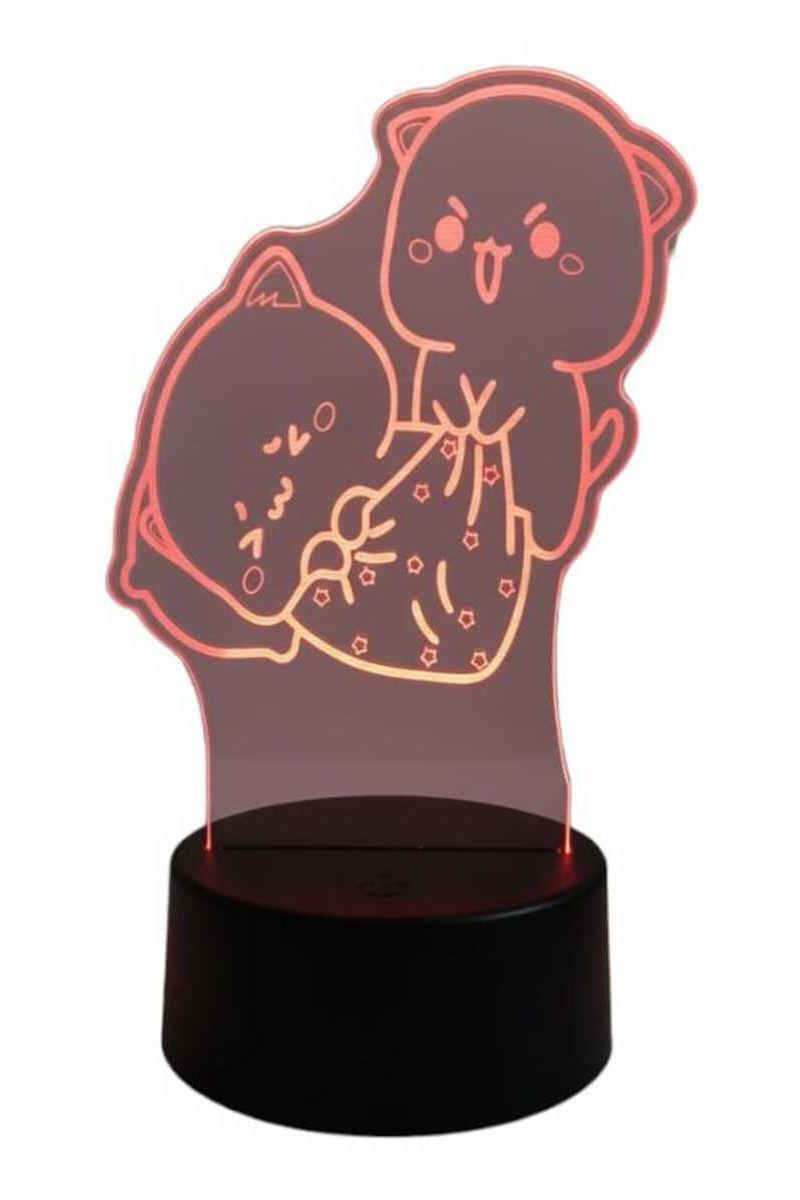 Lámpara Ilusión 3D Mochi Mochi Peach Cat 7 Colores-2