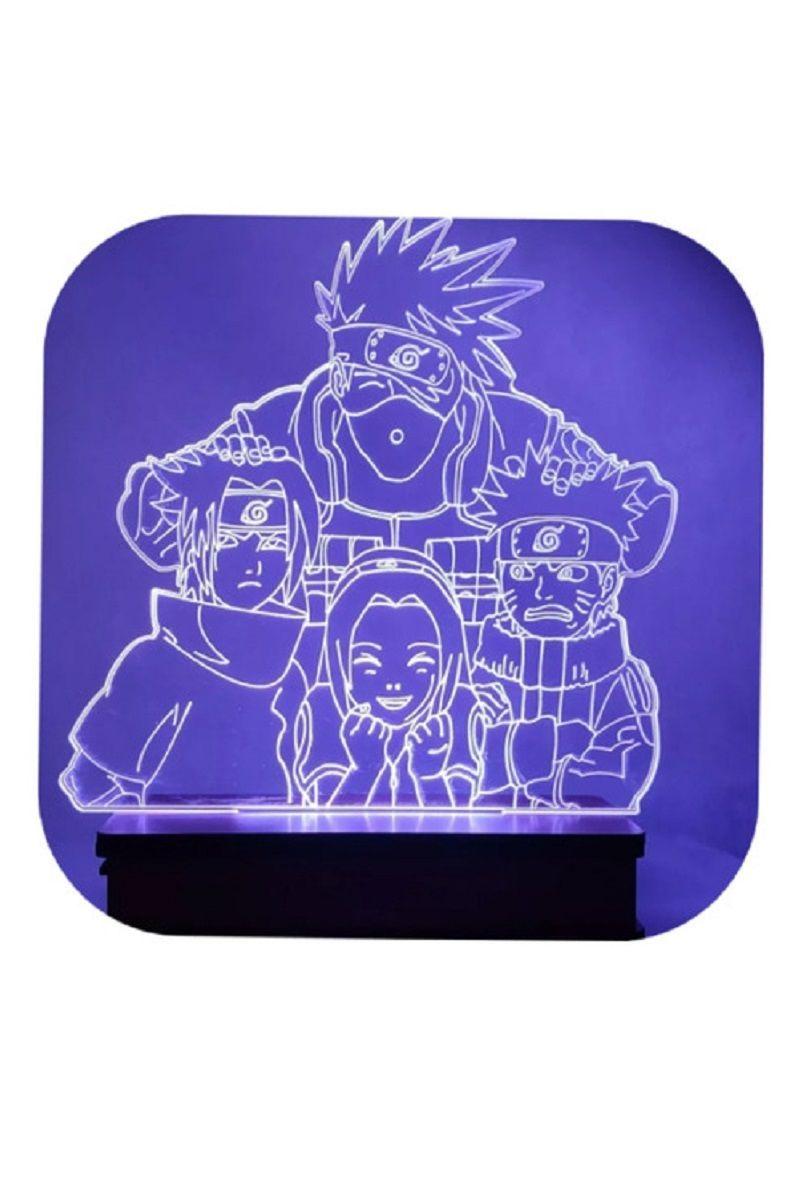 Lámpara Ilusión 3D Naruto Grupo 7 Colores-2
