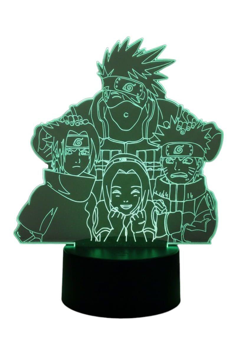 Lámpara Ilusión 3D Naruto Grupo 7 Colores-2