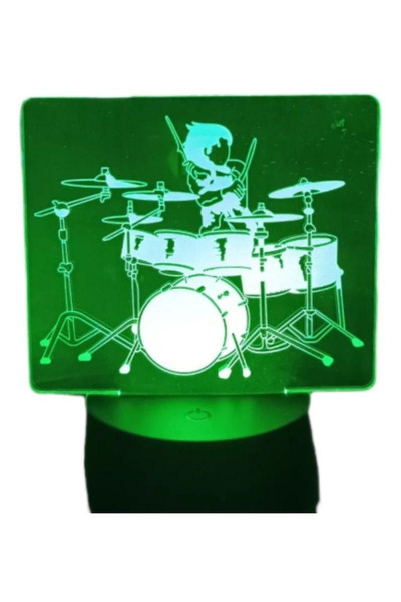 Lámpara Ilusión 3D Baterista 7 Colores-0