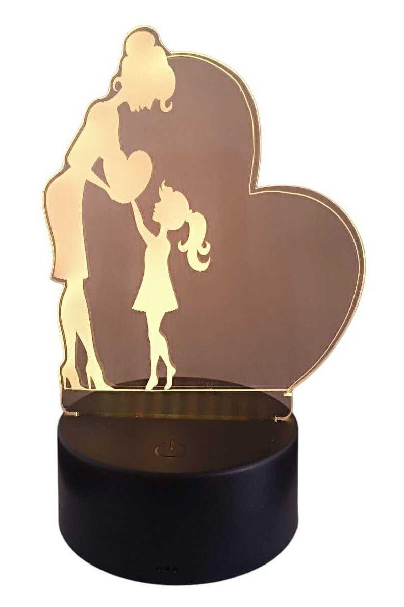 Lámpara Ilusión 3D Madre e Hija 7 Colores-3